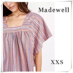 Madewell Butterfly Top in Rainbow Stripe in Pink New with Tags Style #L3049